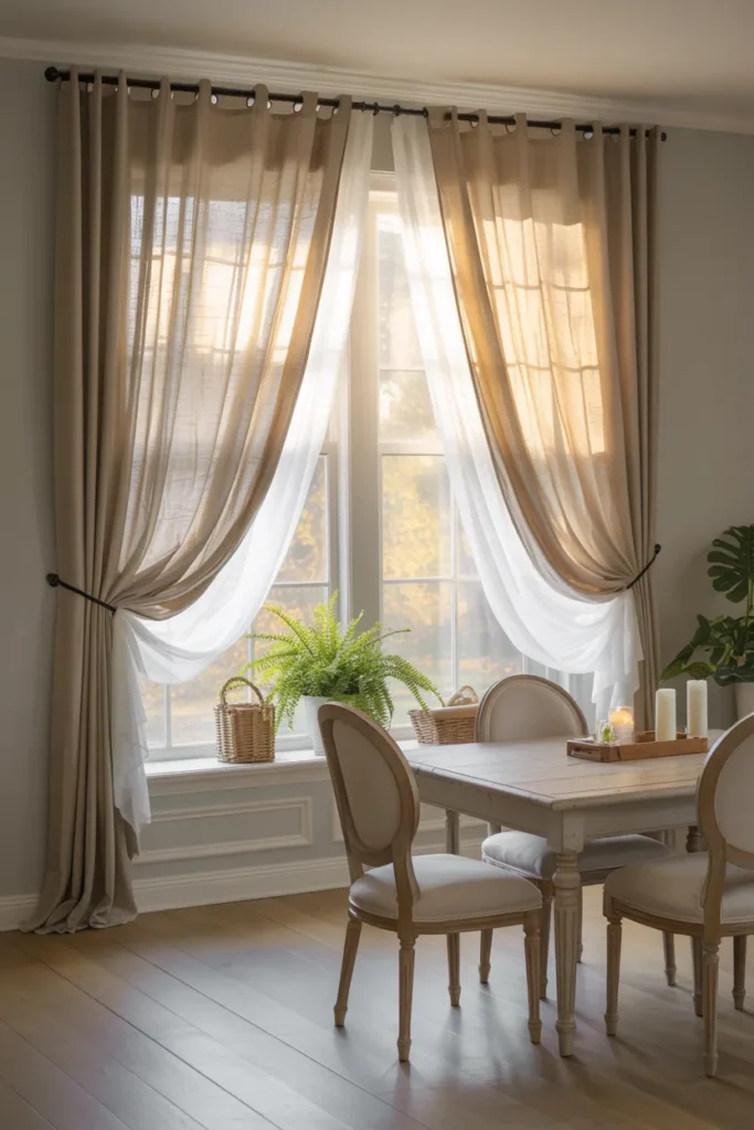 Layered Farmhouse Curtains for Soft Light