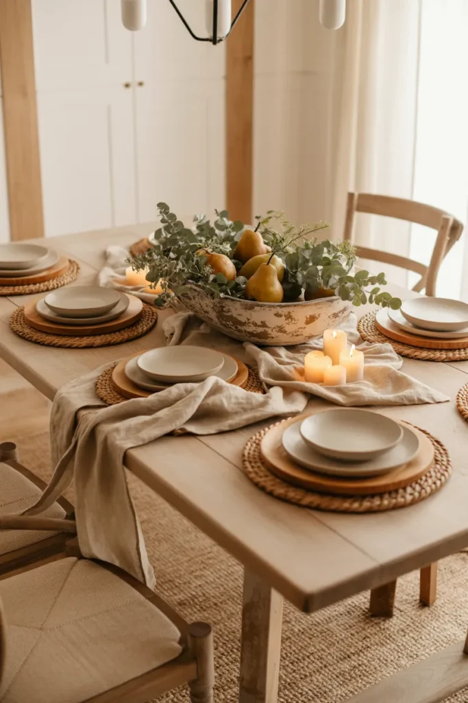 Layered Table Settings With Natural Textures