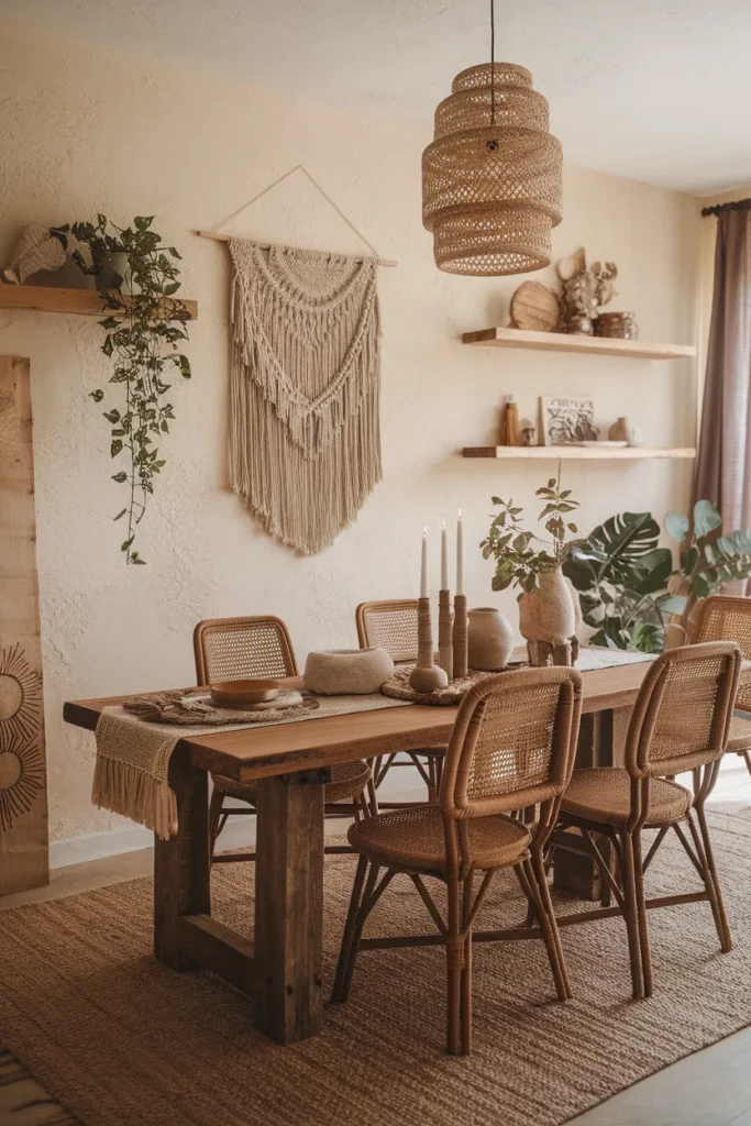 Layered Textures for a Cozy Boho Dining Room