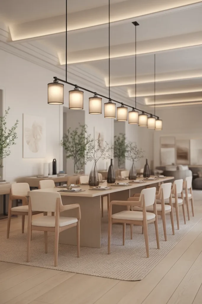 Linear Pendant Row for Long Tables