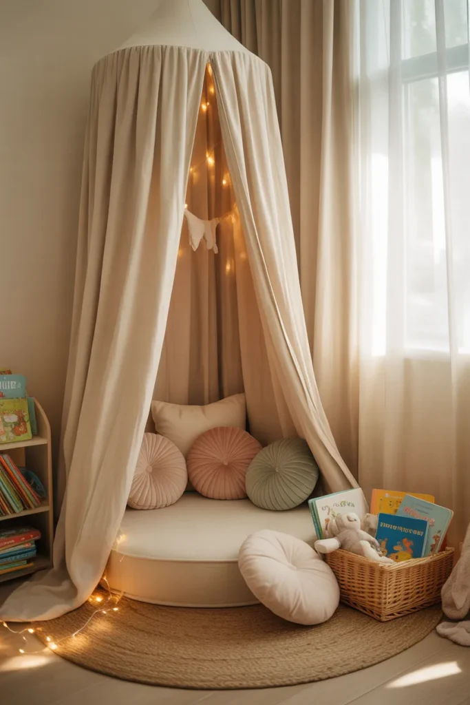 Linen Canopy Reading Nook
