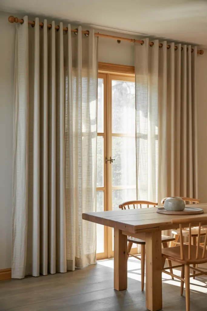 Linen Curtains With Wooden Rings