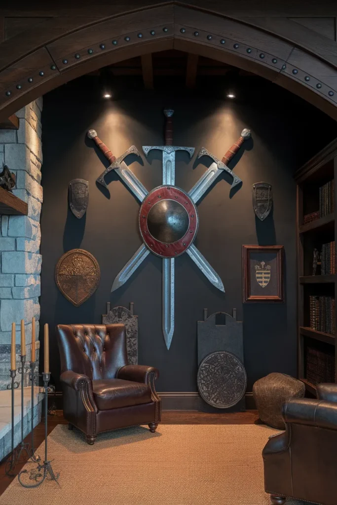 15 Gothic Wall Art Ideas That Turn Dark Spaces Into Dramatic Masterpieces 14 Medieval Weapon Wall Art