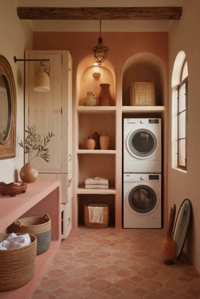 Mediterranean Inspired Laundry Space