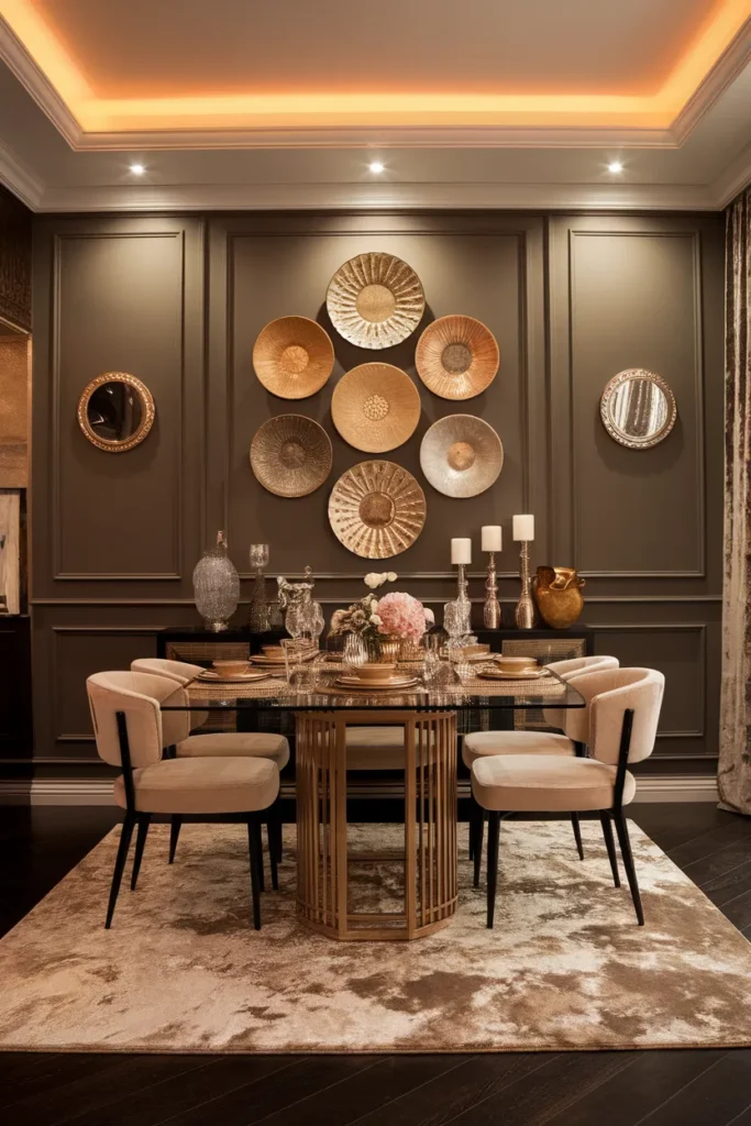 Metallic Accent Plate Wall