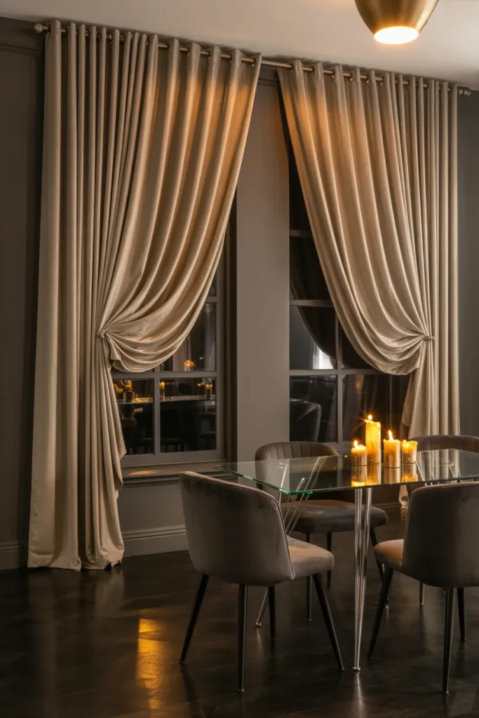 Metallic Curtains For A Touch Of Glamour