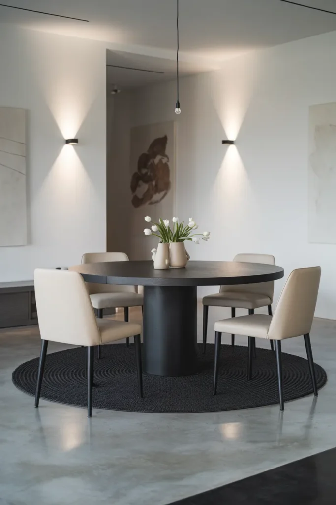 Minimalist Black Round Dining Table