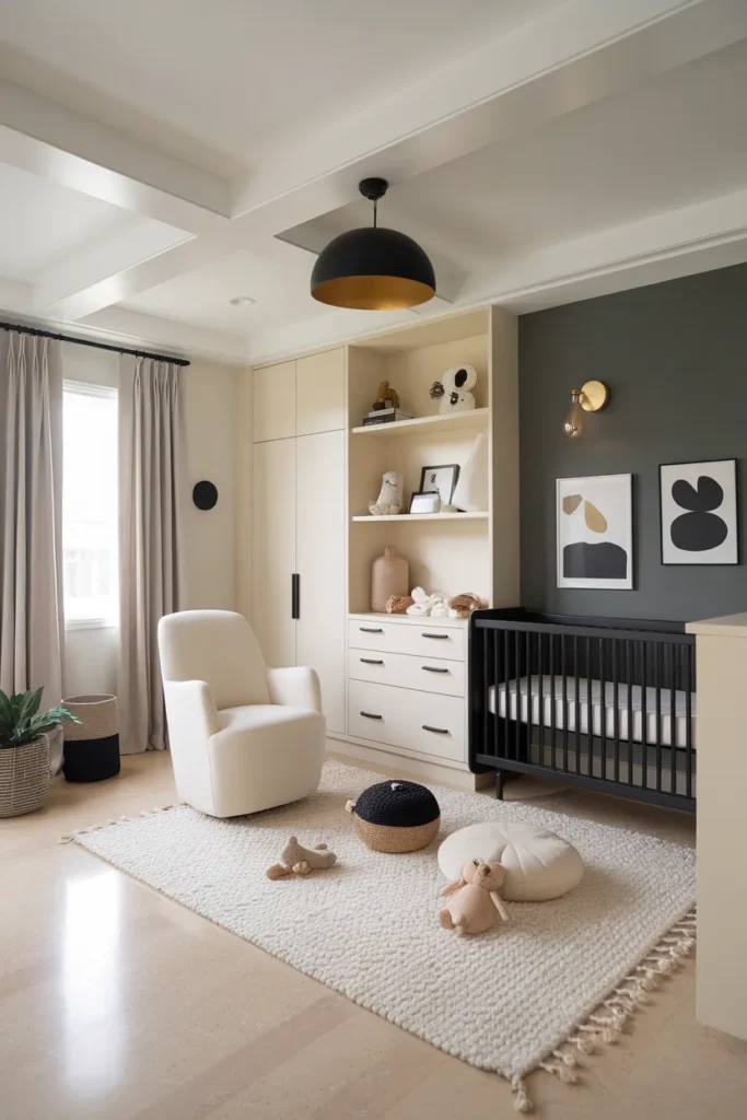 Minimalist Cream and Charcoal Nursery