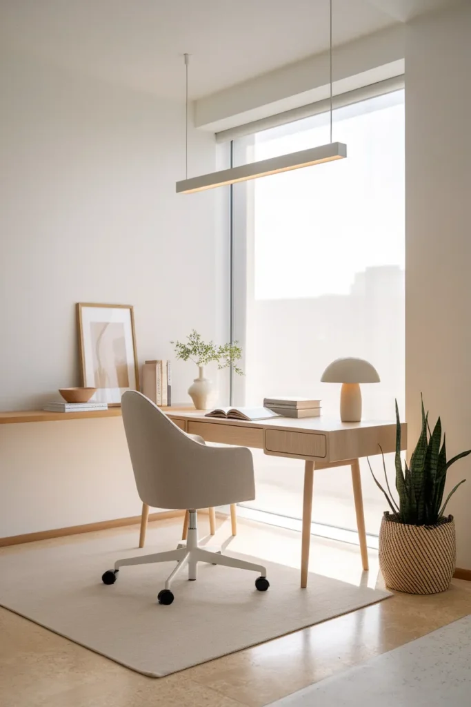 Minimalist Eclectic Office With Soul