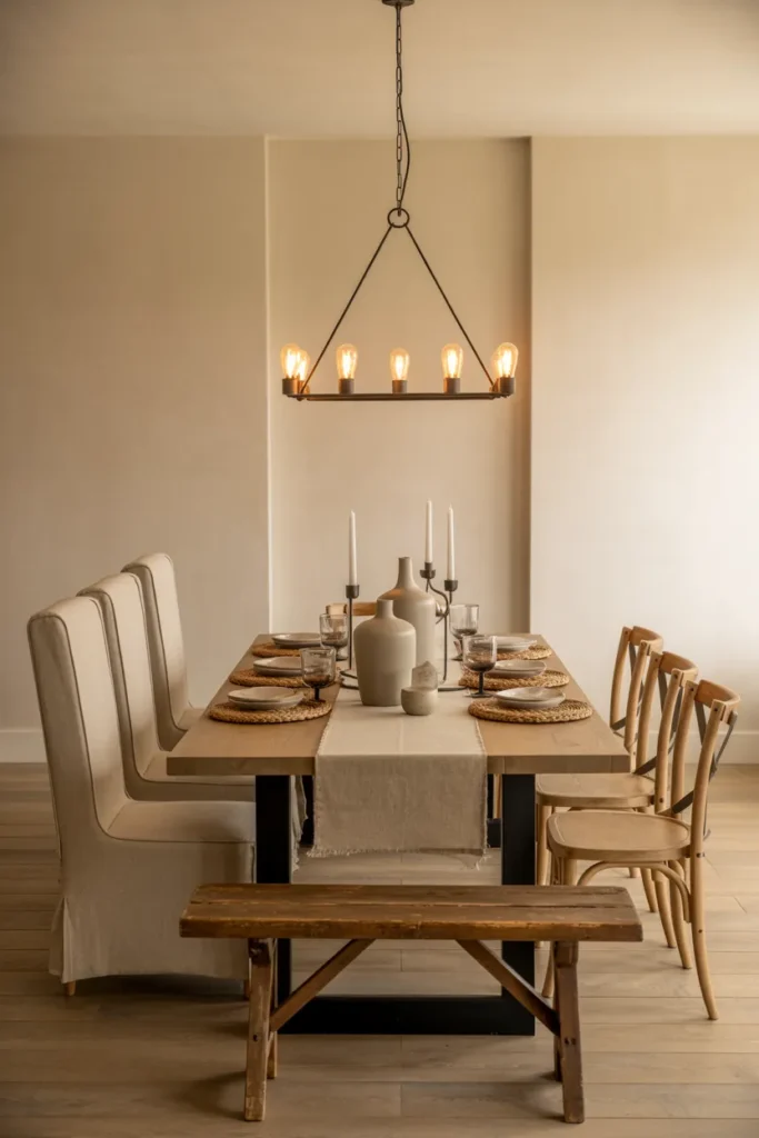 Mix of Modern and Rustic Furniture for Balance