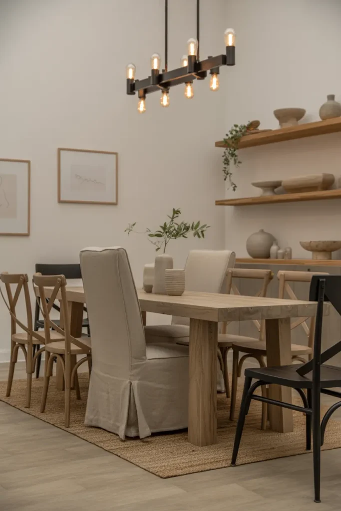 Mixed Material Dining Chairs for a Collected Feel