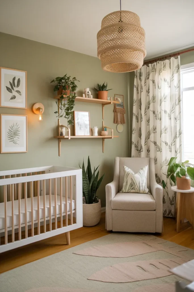 Modern Botanical Sage Green Nursery