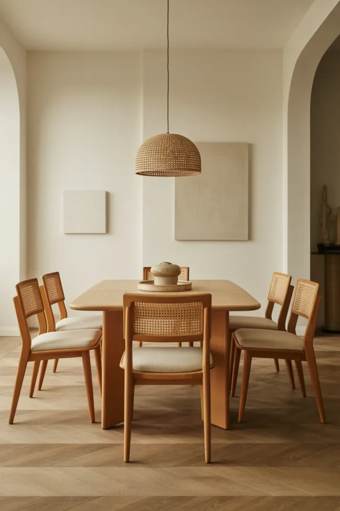 Modern Cane Back Dining Chairs