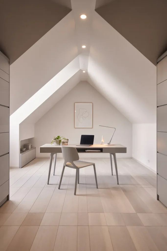 Modern Minimalist Attic Office