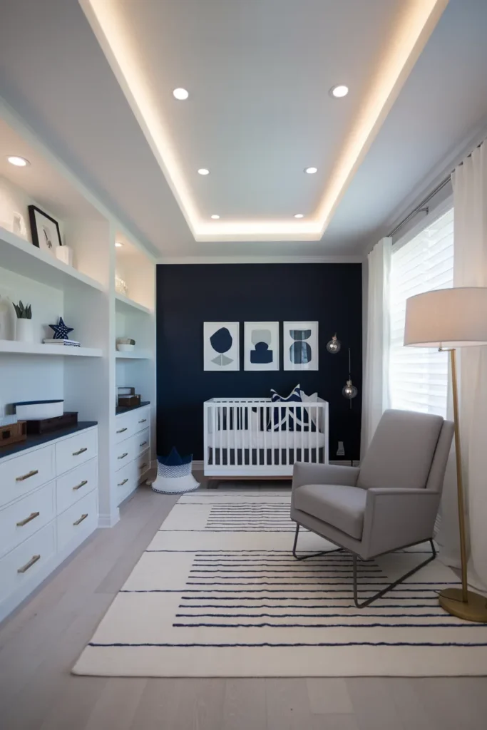 Modern Navy and White Nursery