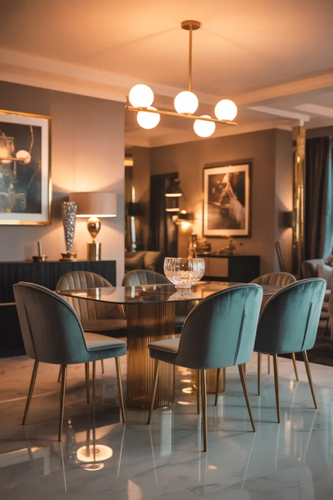 Modern Velvet Glam Dining Chairs