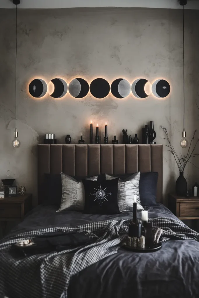 15 Gothic Wall Art Ideas That Turn Dark Spaces Into Dramatic Masterpieces 13 Moon Phase Metal Art