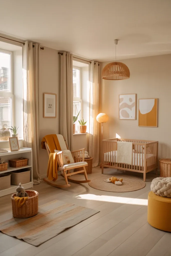 Soft, Bright, and Beautiful: Trending Yellow Nursery Ideas You’ll Fall in Love With 4 Mustard Accents in a Neutral Space