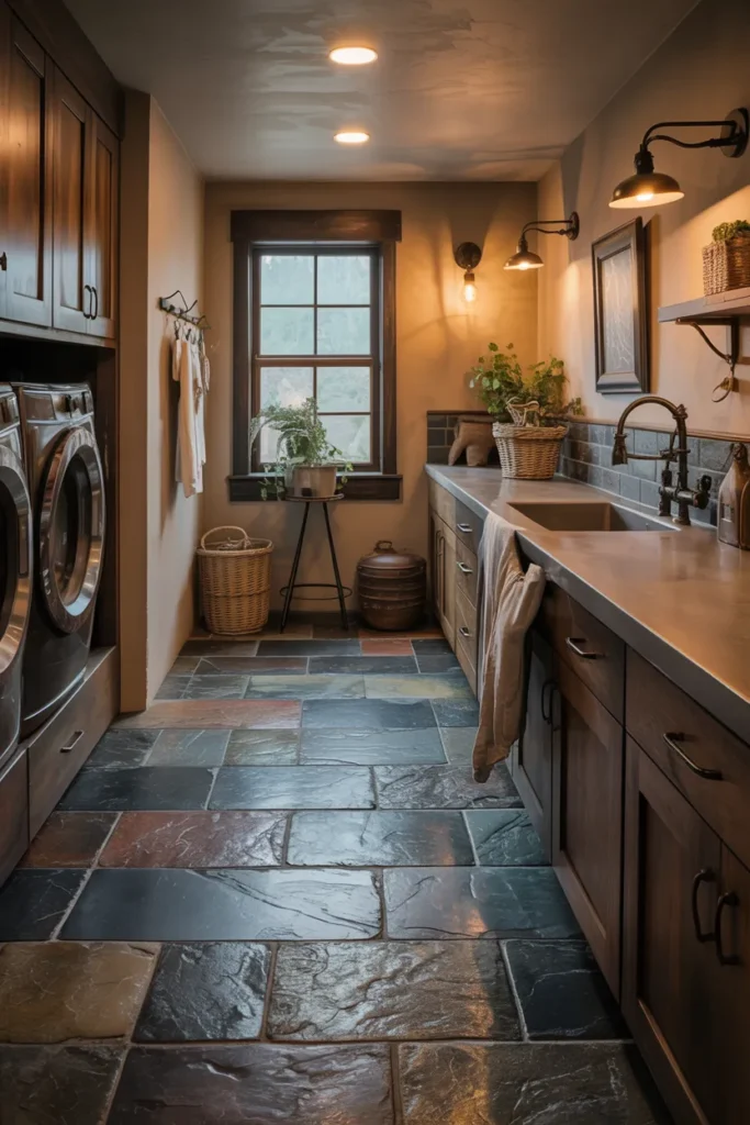 Trending Laundry Room Tile Ideas That Will Refresh Your Entire Home 20 Natural Slate Tile For Rugged Style