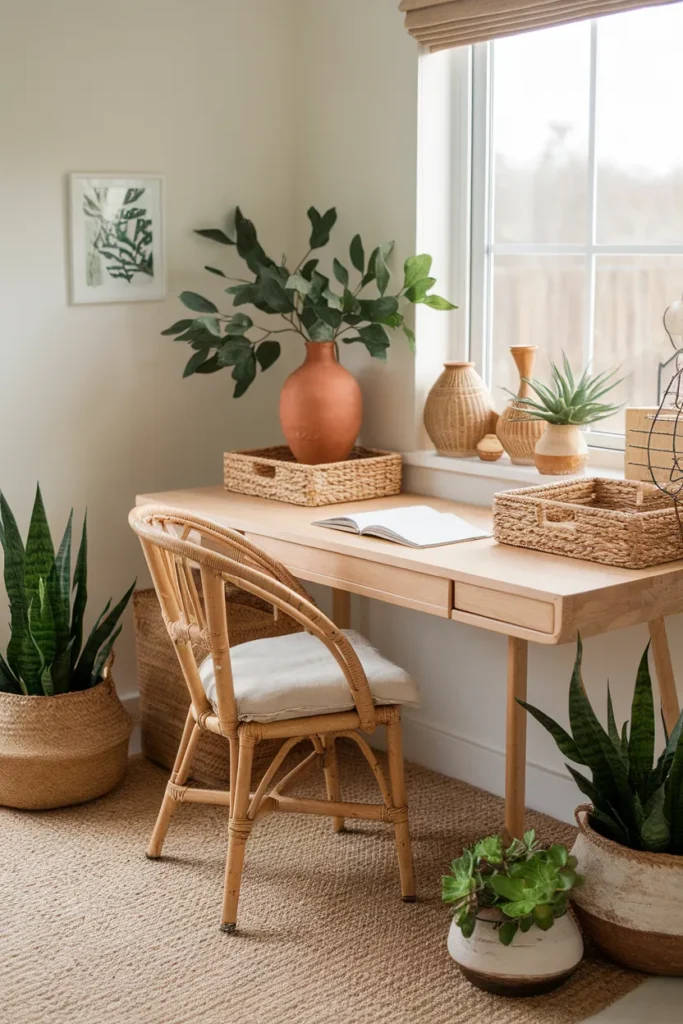 Nature Inspired Eclectic Office Nook