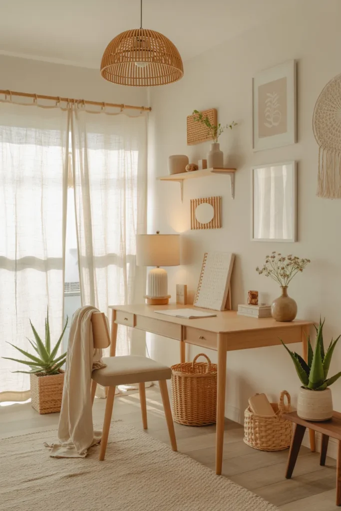 Neutral Boho Workspace