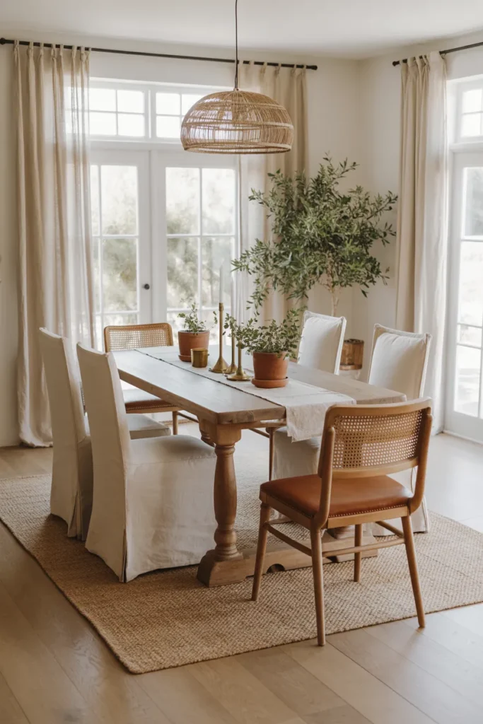 Neutral Farmhouse Palette With Warm Accents