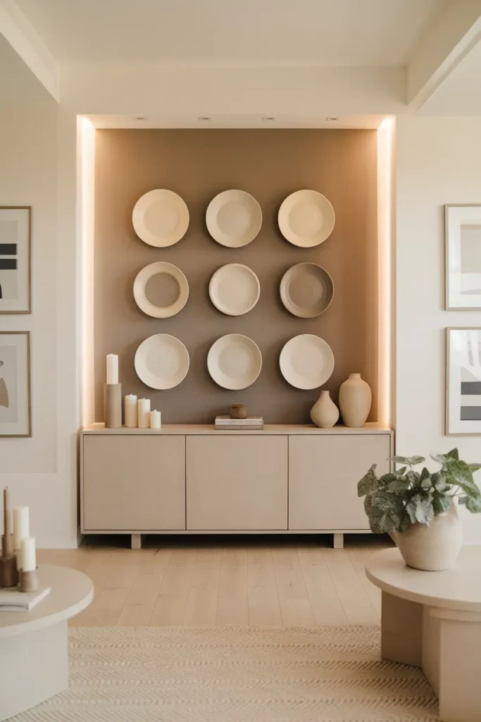 Neutral Toned Plate Wall