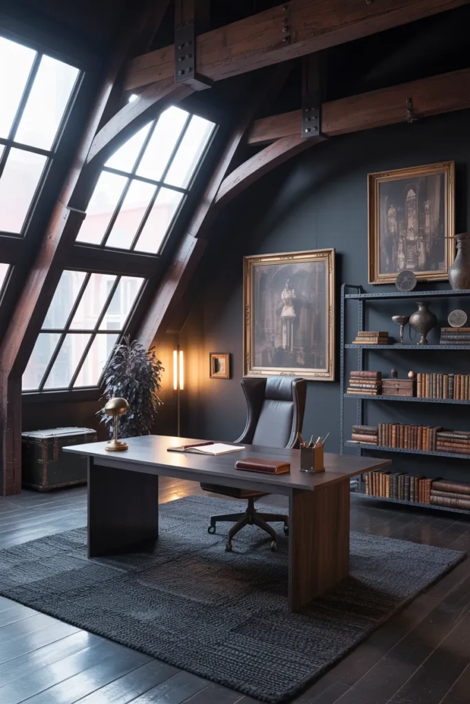 20 Gothic Home Office Ideas That Will Change Your Entire Workspace Vibe 19 Nightshade Loft Office
