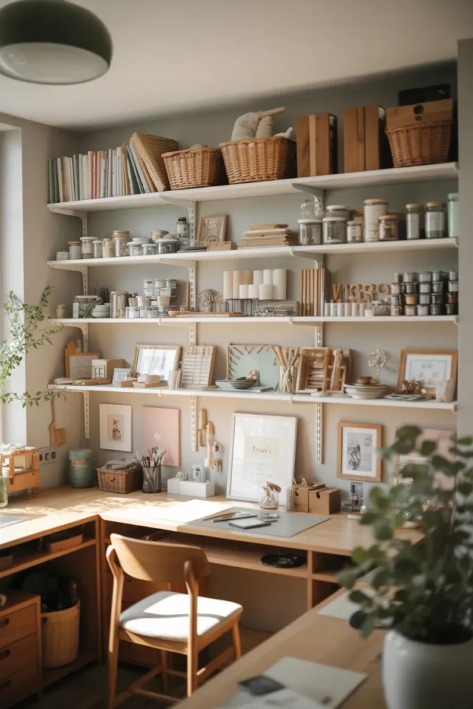 Open Shelving for Displaying Craft Supplies