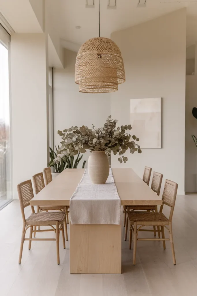 Organic Modern Boho Dining with Clean Lines