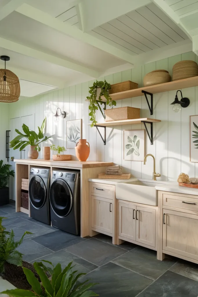 Outdoor-Inspired Laundry Mudroom Combo