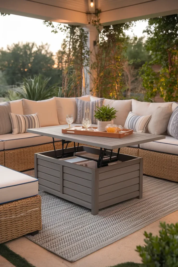 Outdoor Storage Coffee Table with Lift-Top Design