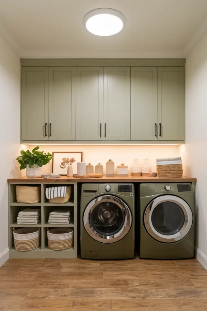 Painted Cabinets for a Fresh Laundry Look