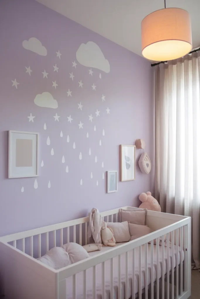 Pastel Accent Wall with Stencils