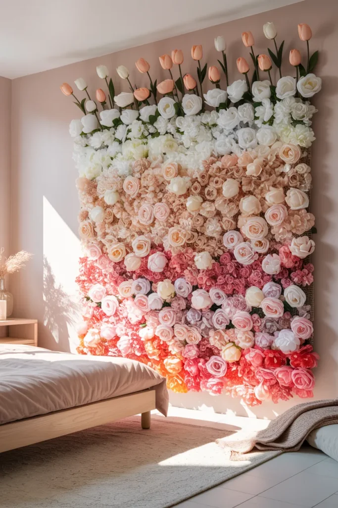Pastel Flower Ombre Wall