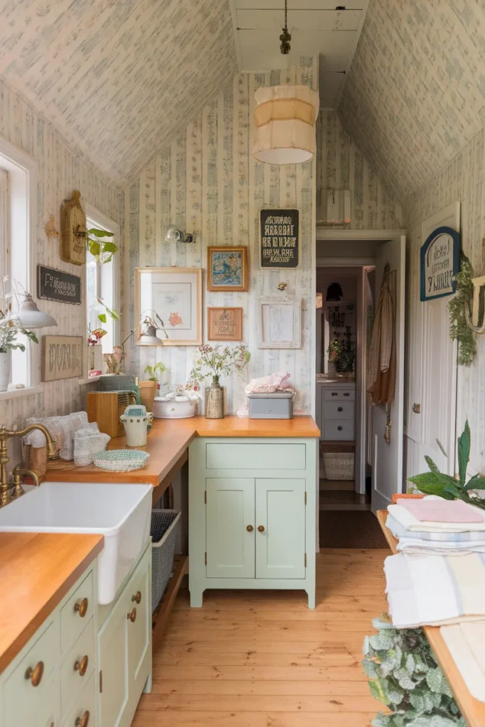 Patterned Wallpaper For Cottage Storytelling