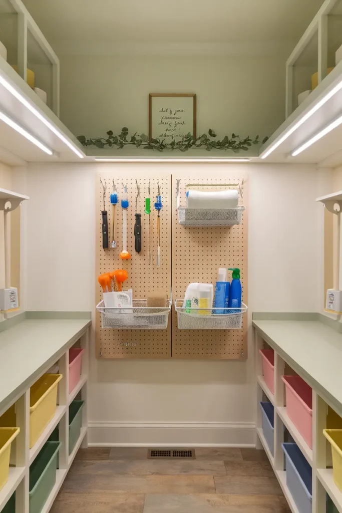 Pegboard Wall for Tools and Supplies