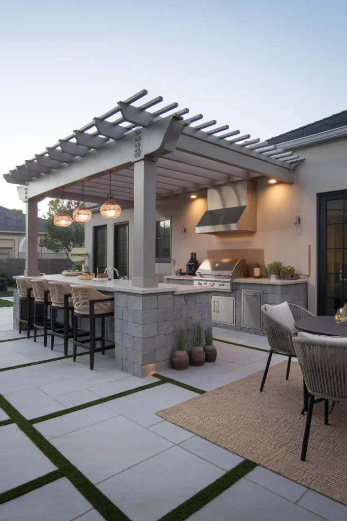 23 Modern Pergola Ideas That Instantly Upgrade Your Outdoor Living Space 15 Pergola with Outdoor Kitchen Setup