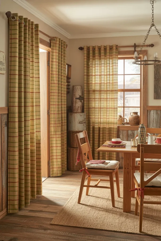 Plaid Curtains For Rustic Warmth