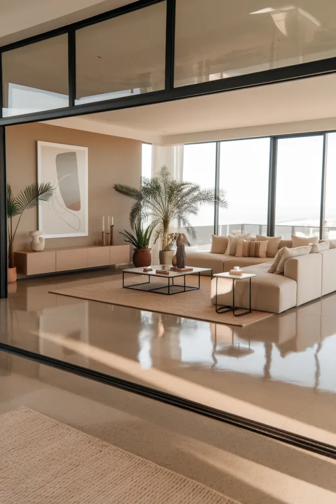Polished Concrete Floors for Modern Living Rooms