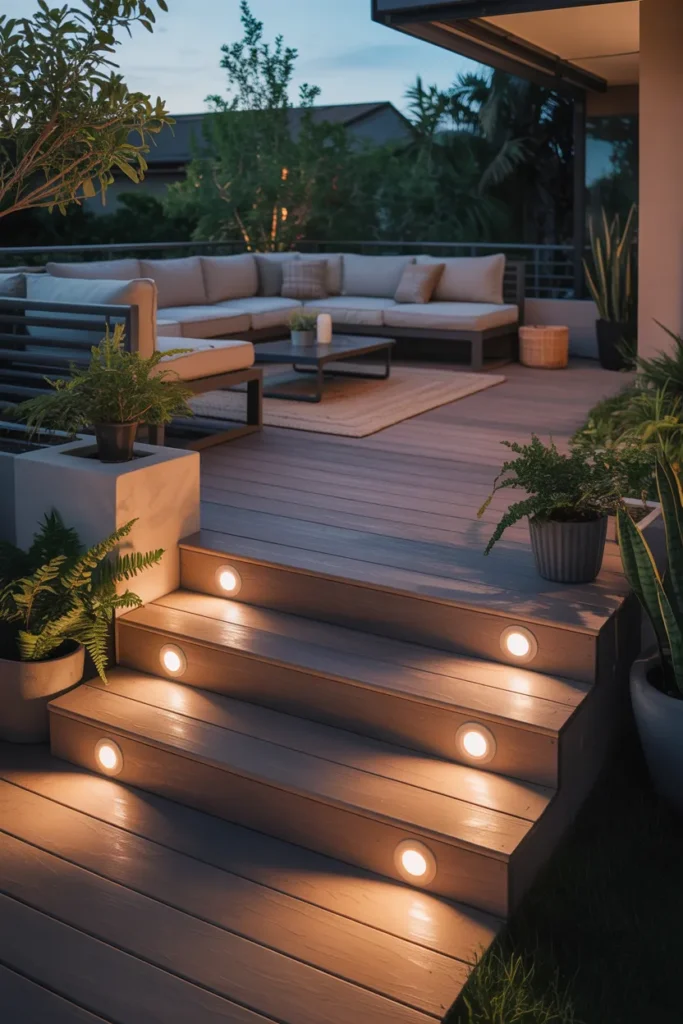 Recessed Deck Lighting for Subtle Ambiance