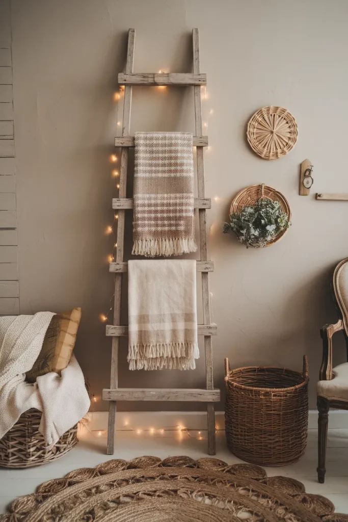 Reclaimed Ladder Wall Display