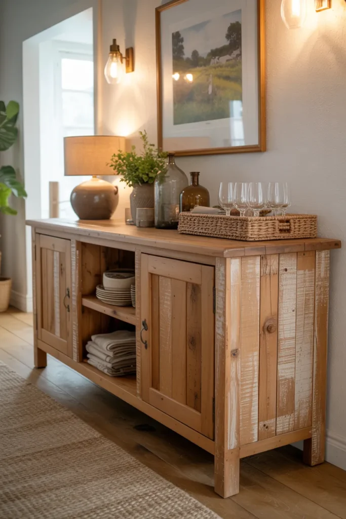 Reclaimed Sideboard Corner for Everyday Entertaining