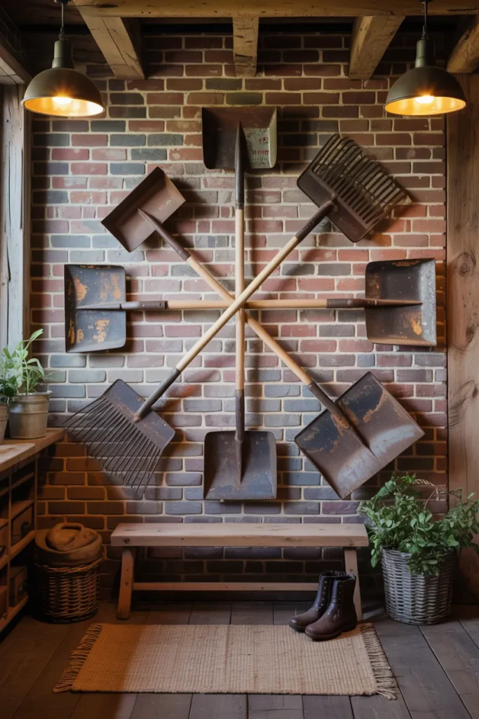 Repurposed Farm Tools as Rustic Art