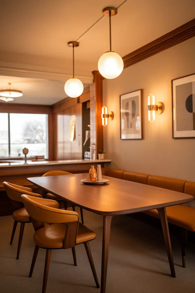 20 Vintage Dining Room Ideas That Bring Timeless Charm to Your Home 5 Retro Mid Century Dining with Warm Wood Tones