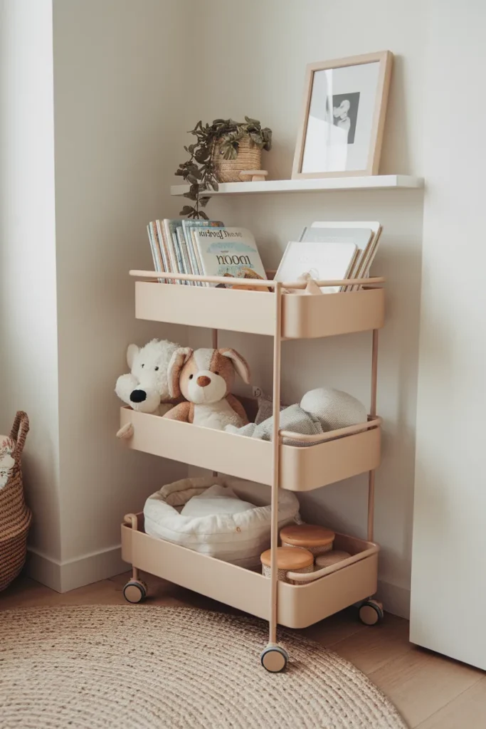 Rolling Cart Bookshelf for Flexible Spaces