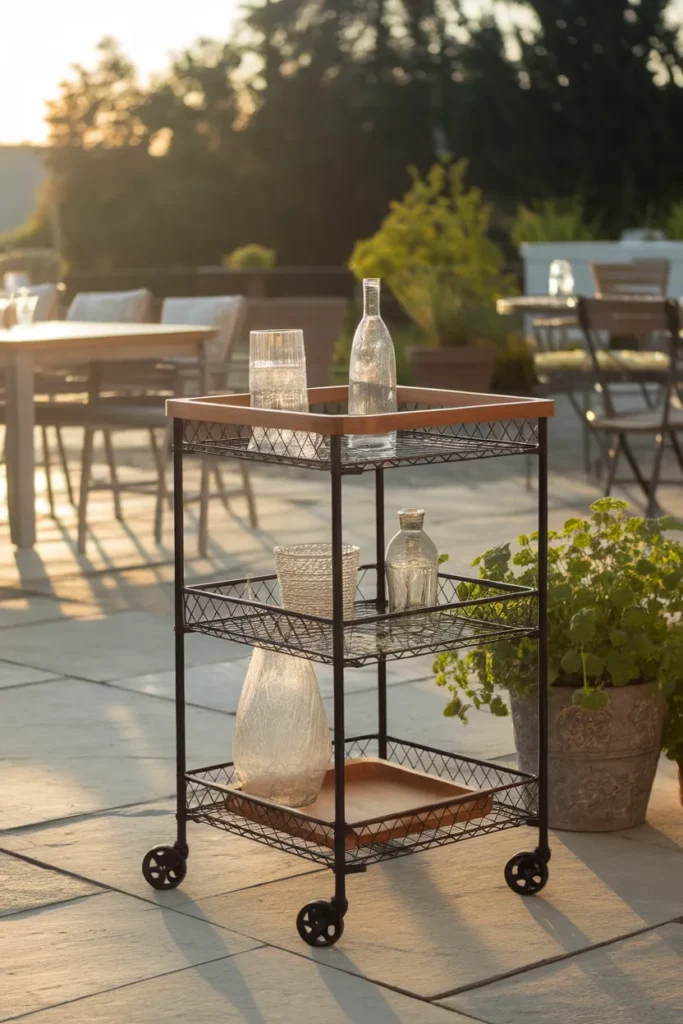 Rolling Storage Cart for Flexible Outdoor Use