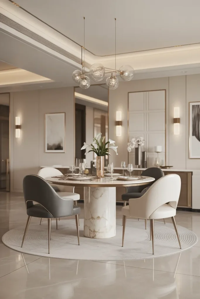 Round Marble Pedestal Table Elegance