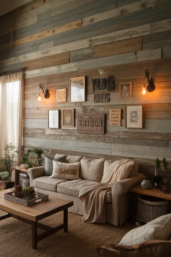 Rustic Barnwood Accent Wall