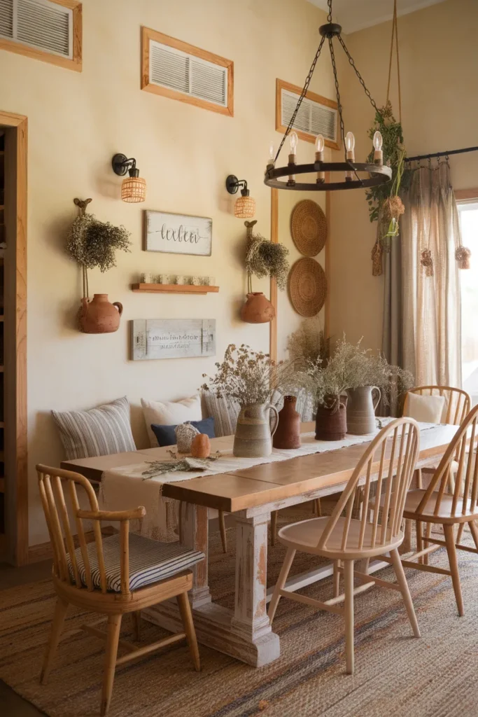 Rustic Bohemian Dining with Farmhouse Touches